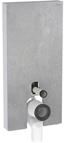 Geberit Monolith Sanitärmodul für Stand-WC, 114cm, Wasseranschluss hinten mittig, mit P-Anschlussbogen, 131.033.JV.5, Farbe: Steinzeug Betonoptik