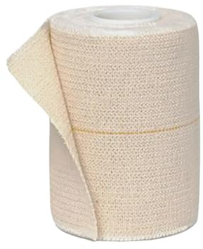 Benda Elastica Adesiva Ossido di Zinco (10 cm x 4,5 m) Media Estensibilità, 100% Cotone, Latex free, Ideale per Varici e Trombosi