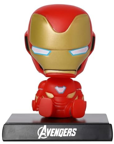 Vaoza Super Hero Action Figure Limited Edition Bobblehead with Mobile Holder for Car Dashboard, Office Desk & Study Table - Iron Man