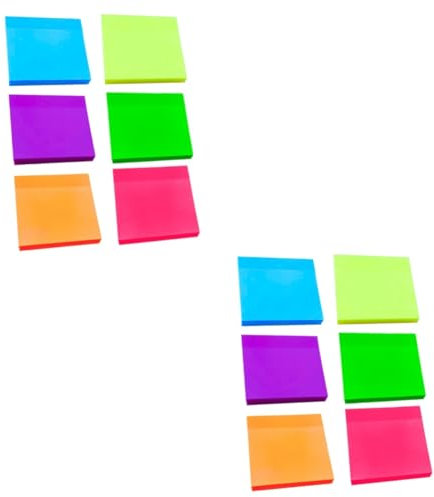 EXCEART 12stücke Transparente Haftnotizen Bunte Selbstklebende Memo Sticker Für Büro Und Schule Für Notizen Erinnerungen Und Organisation