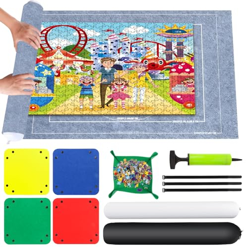 VFANDV Puzzle Matte - Tragbare Puzzlematte mit 1000, 1500 oder 2000 Teilen, Puzzle Teppich, 80 x 120 cm