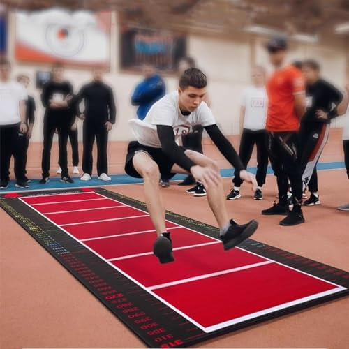 Weitsprung Matte Anti -Skid -Stehweitsprung -Übungsmatte mit Skala, Outdoor-Kee-Resistente Bodenbelag für Leichtathletik, Weiche Gummi -Jump -Seilmatte(Color:Kids (200 x 80 cm))