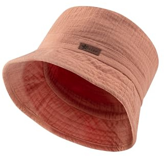 Sterntaler Fischerhut Musselin - Unisex Sonnenhut aus Baumwoll Musselin (Bio) - Baby Bucket Hat mit Futter aus Musselin (Bio) - UV-Schutz 50+ Baby und Kinder Sommerhut, lichtbraun, Größe 51