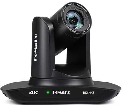 FoMaKo 4K PTZ NDI HX3 Kamera 20x Optischer Zoom, KI Auto-Tracking, 3G-SDI HDMI LAN PoE USB3.0 Live Steaming Kamera 【4K 20x NDI HX3 SDI KI-Tracking, K20NS】