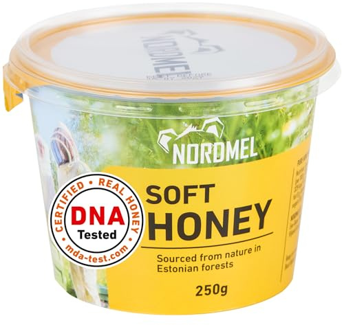 Pure Natural Soft Honey 0.5 KG (2 * 250 gram Cups) - Unpasteurised, Unfiltered, Crystallized, Natural Honey by Nordmel