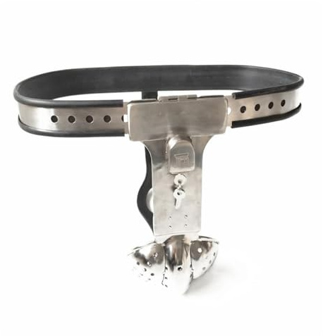 MSTMAZZ Herren Chastity Cage Metall Keuschheitsgürtel Extrem Bondage Keuschheit Unterwäsche Sex Toys Für Mann Peniskäfig Mit Defäkationsloch Y Art Keuschheitskäfig Edelstahl Unsichtbar,100/110cm