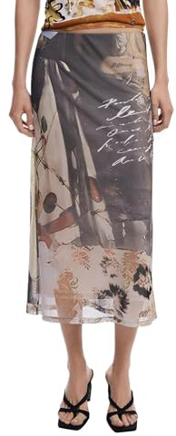 DESIGUAL GONNA LONGUETTE DONNA BEIGE