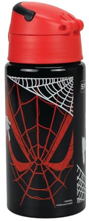 OM SUPPLIES Spiderman Characters Reusable Aluminium Sports Bottle 500ml - Holiday, Back to School Water Drinking Kids Lunch Children (Spiderman)