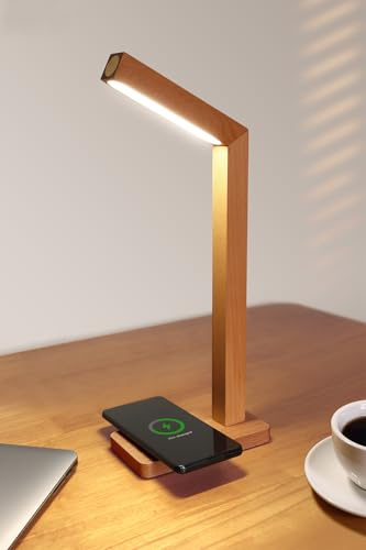 praclife Lampes de chevet avec chargeur sans fil, lampe de table sans fil rechargeable, veilleuse LED à intensité variable en continu pour la lecture, la maison, le bureau, l'allée – L