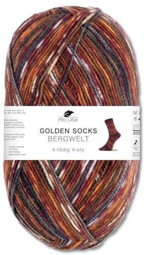 Frida's Wollhaus Pro Lana 100g Golden Socks Bergwelt 4-fach Sockenwolle Stricken Häkeln Garn Wolle 5 Farben (80603)
