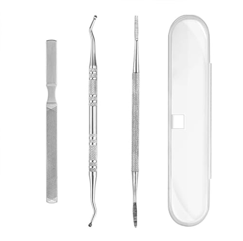 WUBAYI Kit professionnel de soins des ongles | Limes à ongles 3 en 1 en acier inoxydable, lève-ongles et outil à double extrémité pour callosités – Solution pour ongles épais, incarnés et fongiques