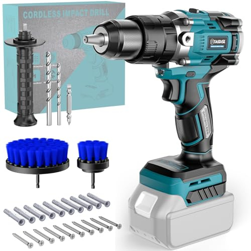 TASDISE Trapano Avvitatore a Batteria da 18V, Compatibile con Ma-kita, Coppia Max 90 Nm, 0-550/2150 RPM, 2 Velocità Regolabili per Progetti Fai-da-Te Casa e Giardino, Senza Batteria