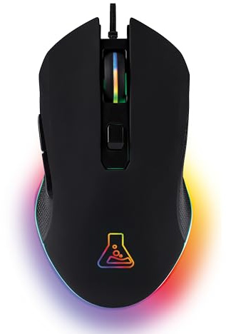 The G-Lab Kult Helium Pro – Souris Gamer Filaire USB – Capteur Optique 800 à 12800 DPI – Rétroéclairage LED 7 Couleurs – Souris Silencieuse 6 Boutons – Compatible PC, PS4, PS5 et Xbox