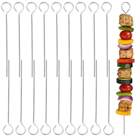 18 spiedini in metallo da 15,2 cm per kebab, spiedini riutilizzabili in acciaio inossidabile, bastoncini per kebab per friggitrice ad aria, forno e griglia di pollo, feste di Natale di Halloween