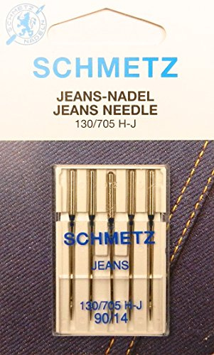 SCHMETZ 5 Jeans Nähmaschinen Nadeln (Flachkolben) 130/705 H-J Stärke 90/14