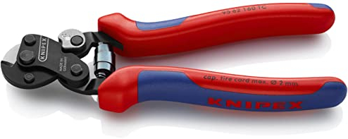 Knipex Cesoia per Funi in Acciaio per Cavi Rinforzo per Pneumatici Brunita, Rivestiti in Materiale Bicomponente 160 Mm 95 62 160 Tc