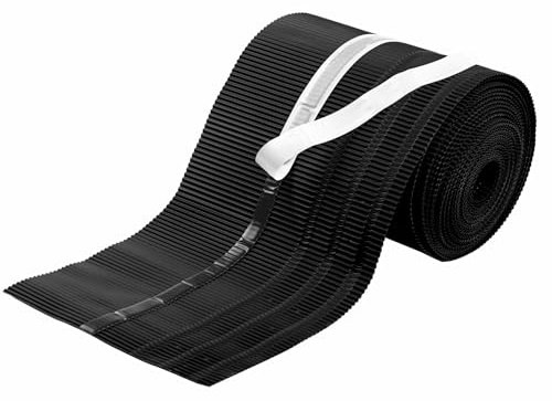 Rinneneinhang Traufblech Aluminium 230 mm x 10 m Rolle (RAL 9005 Schwarz) | Rinneneinhang Traufe, Polyesterbeschichtung, Butyl-Klebestreifen, leitet Oberflächenwasser in die Dachrinne