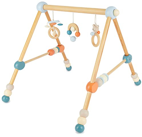 Bieco Spieltrapez höhenverstellbar | Baby Holz | Spielebogen | Activity Center Gym | Holzspielzeug