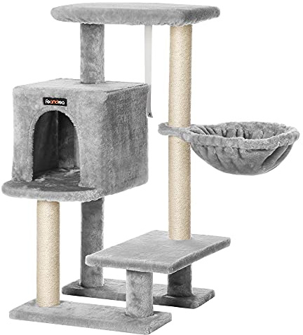 FEANDREA Kratzbaum, Kleiner Katzenbaum, 84 cm, hellgrau PCT142W01