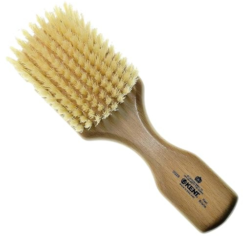 Kent OG2S Beechwood Soft Bristle Hair & Facial Brush - Exfoliating Soft White Natural Boar Bristle Brush for Men's Grooming, Hair Care & Beard Straightener