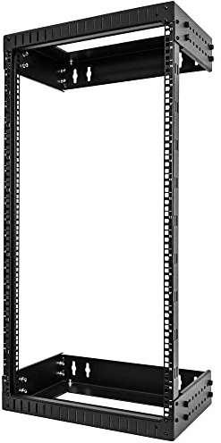 StarTech.com 2-Pfosten 21HE Heavy-Duty Wandmontage Netzwerk-Rack, 19 Open Frame Server Rack mit Einstellbarer Tiefe, Wandmontage Daten-Rack für IT/AV/Patch Panele/Computer (RACK-21U-20-WALL-OA)