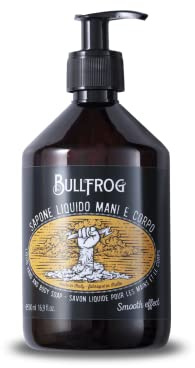 Bullfrog - Flüssigseife für Hände und Körper 500 ml, umhüllende Textur - Hinterlässt weiche und duftende Haut - Würzige und frische Noten - Made in Italy