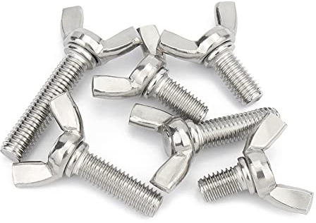 VSOLS 5 Teile/los Flügelschrauben M3 M4 M5 M6 M8 M10 M12 Handanzug Flügelkopf Rändelschrauben 304 Edelstahl DIN316 L: 6-100mm (Length : 75mm x5pcs, Größe : M10)