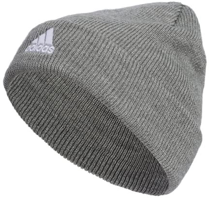 adidas Men's Team Issue Fold Beanie, Heather Grey/White F23