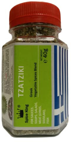 Tzatziki Spice King - Mezcla de especias de verduras griegas, condimento para salsa, 40 g, 1.4 onzas
