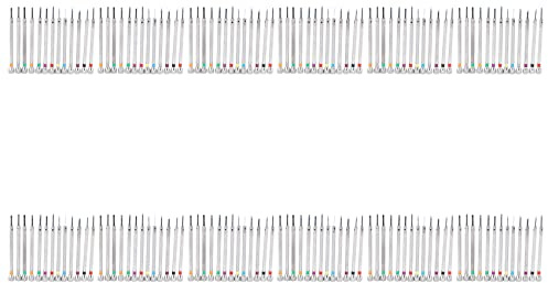 Leihao 0.6mm-2.0mm 130Pcs de Destornilladores para Relojeros de Gafas Vidrio de Destornilladores Planos de Ranura Assort.