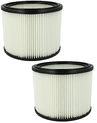 vhbw 2x Filterelement kompatibel mit Flex VCE 26 L MC, VC 26 L MC Nass-/Trockensauger - Feinstaubfilter, Papier/Gummi