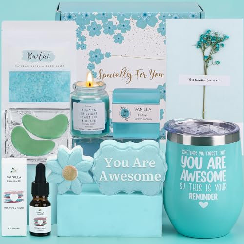 Vanilla Pamper Gifts for Women Birthday, Unique Self Care package for Her Ladies Pamper Hampers Kit, Wellbeing Spa Set Get Well Soon Gift Ideas for Women Best Friend Sister Auntie Mum Wife