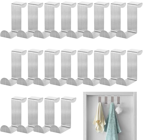 20 Pezzi Ganci Porta Appendiabiti Porta Gancio Porta Acciaio Sospensione Appendino Porta Per Camera Da Letto Bagno Cucina Armadietto