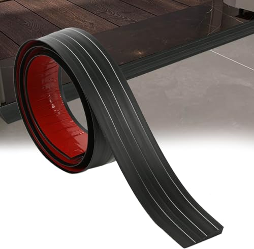 Übergangsleiste Selbstklebend, Übergangsprofil Höhenausgleich, Übergangsschiene für Fußböden, Laminat Ausgleichsprofil, Boden Abdeckleiste (1M #Schwarz)
