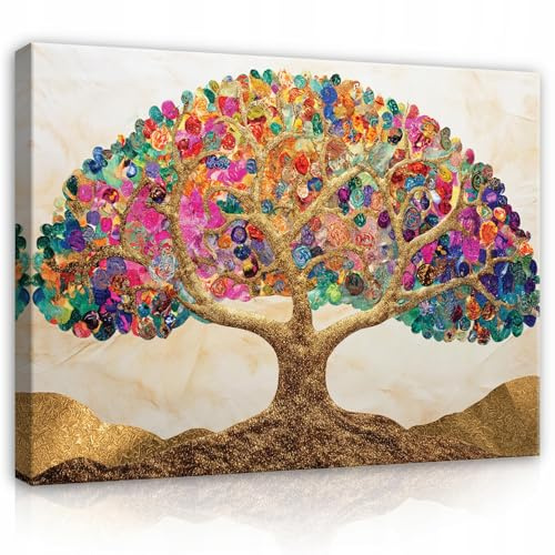 WallArena Leinwand Bilder 120x80 cm | Baum Klimt, Leinwandbilder, Bild auf leinwand, Format: 120x80 cm (BxH) - einteilig auf Canvas Leinwand. Das Leinwand