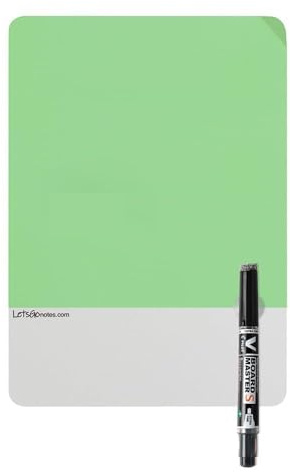 LETSGONOTES A3 Grün,Tafelfolie Selbstklebend + Folienstift Abwischbar. Überall Anbringen und Abnehmen. Schreiben und Löschen ohne Papierverbrauch.