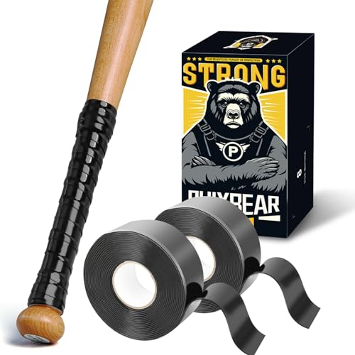 PHIXBEAR Baseball Bat Grip Tape, 1.1mm - Multi Sport Handle Tape for Golf Tennis Softball and Hockey, Enhanced Self-Fusing Silicone for Reliable Traction and Shock Absorption