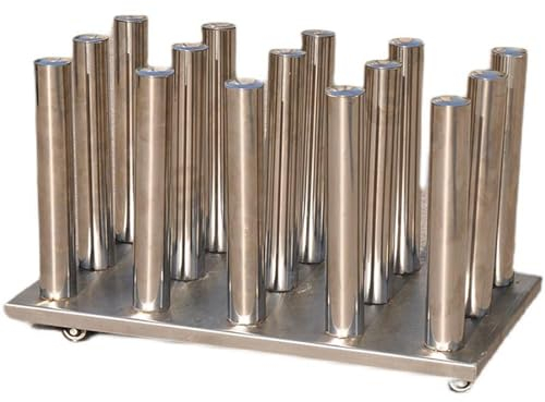 Scarf Rolling Media Holder Cart, 15 Roll Stainless Steel Vinyl Rolls Rack with 360° Rotating Wheel, Save Space and Environmentally Friendly, Withstands 2600lbs Weight, for Printing Shop