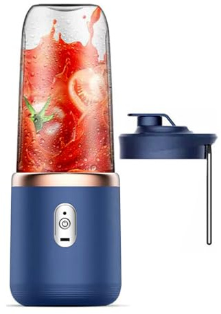 Portable Blender, 400ml Electric Mini Blender with Direct-drinking Lid USB Rechargeable Personal Smoothie Maker for Home Travel Office Gym