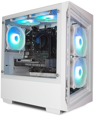 ionz PC Gaming - Desktop Computer, Intel i5-11400F, Nvidia RTX 3050, 16GB RAM, 1TB NVMe Gen4 SSD, 500W 80+ PSU, Windows Home, WiFi,White - G1 Chassis