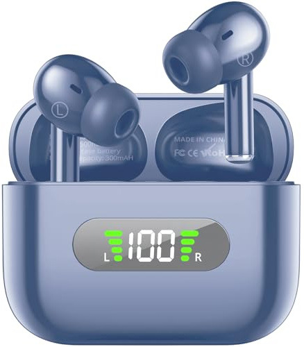 AsiceSound Ecouteurs Bluetooth sans Fil, Écouteurs stéréo HiFi Immersifs Bluetooth 5.3, Basses Profondes, 4 Mic ENC Antibruit, 72h Lecture, Écouteurs Résistance IPX8, pour iOS et Android