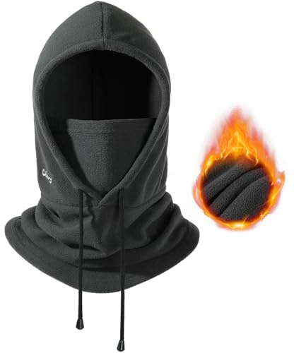OZERO Balaclava vinterstormhuva cykel mask: varm ansiktsmask vindtät mössa halsduk män köldskydd damer stormmask motorcykel slip-mössa svart, GRÅ, one size