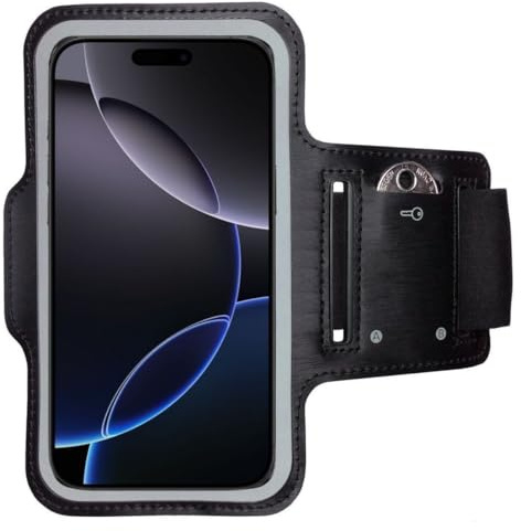 CoverKingz Sportarmband für iPhone 17 Pro Max/iPhone 16 Pro Max - Armtasche mit Schlüsselfach Oberarm Halterung - Sport Laufarmband Handy Armband
