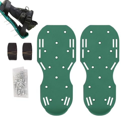 Generisch Aireador de césped, zapatos aireadores de césped para césped – 2 zapatos de ventilación de césped con cierre de , zapatos ajustables con remaches premontados, airean herramientas de césped