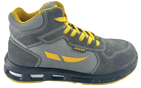 Dozer Scarpe Antinfortunistiche Alte Gorilla S1 Scamosciate Grigio (Grigio, Sistema Taglie Calzature EU, Adulto, Numero, Media, 44)