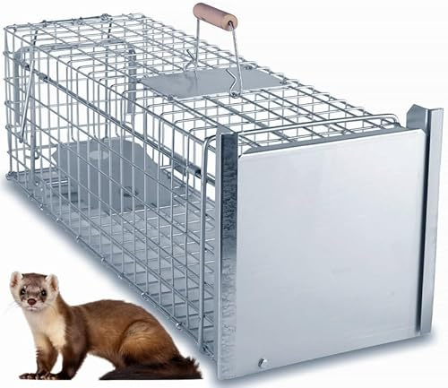 Piège à martres, chats, renards, castors - 2 portes - 80 x 26 x 26 cm - Avec appât supplémentaire