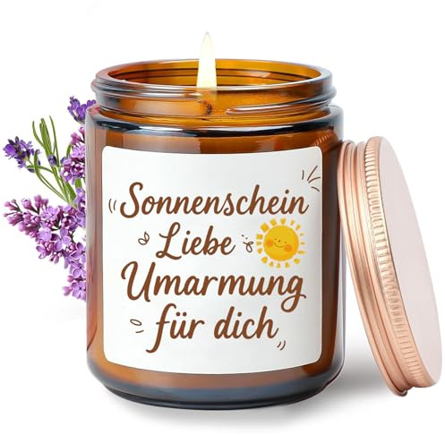 Beste Freundin Geschenke, Lavendel Duftkerze Geburtstagsgeschenk für Frauen, Geschenk Freundin Geburtstag, Geschenke für Beste Freundin Schwester Frau Mama Oma zum Weihnachten Geburtstag