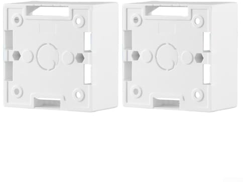 ZiStarlilife Lot de 2 boîtiers de plaque murale réseau à montage en surface avec 86 x 86 x 40 mm pour plaques frontales Ethernet, gestion des câbles et installation de prise (blanc)