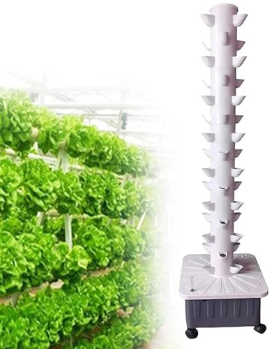 wanghaiyanBD Hydroponic Tower Garden Grow Kit, 15 Etagen für 45 Pflanzplätze, Indoor Vertical Gardening System für Kräuter, Obst und Gemüse