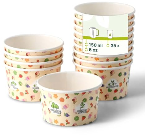 GREENBOX - Papp-Eisbecher 150 ml / 6 oz, gelb, 35 St.